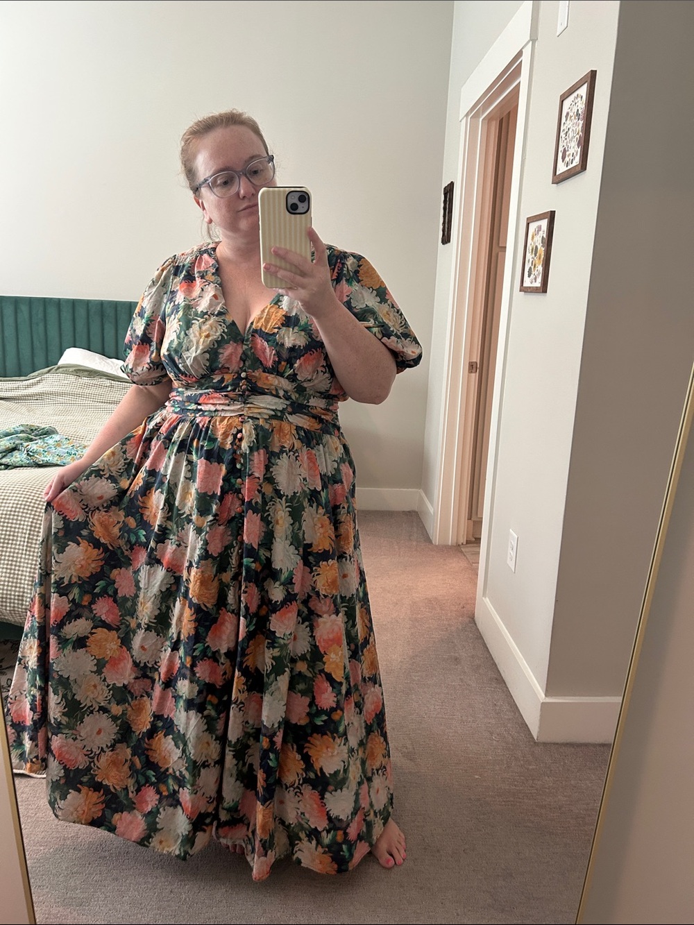 Katerina Puff Sleeve Maxi Dress in Floral
